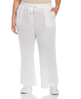 Plus Size Modern Fit Wide Leg Linen Pant