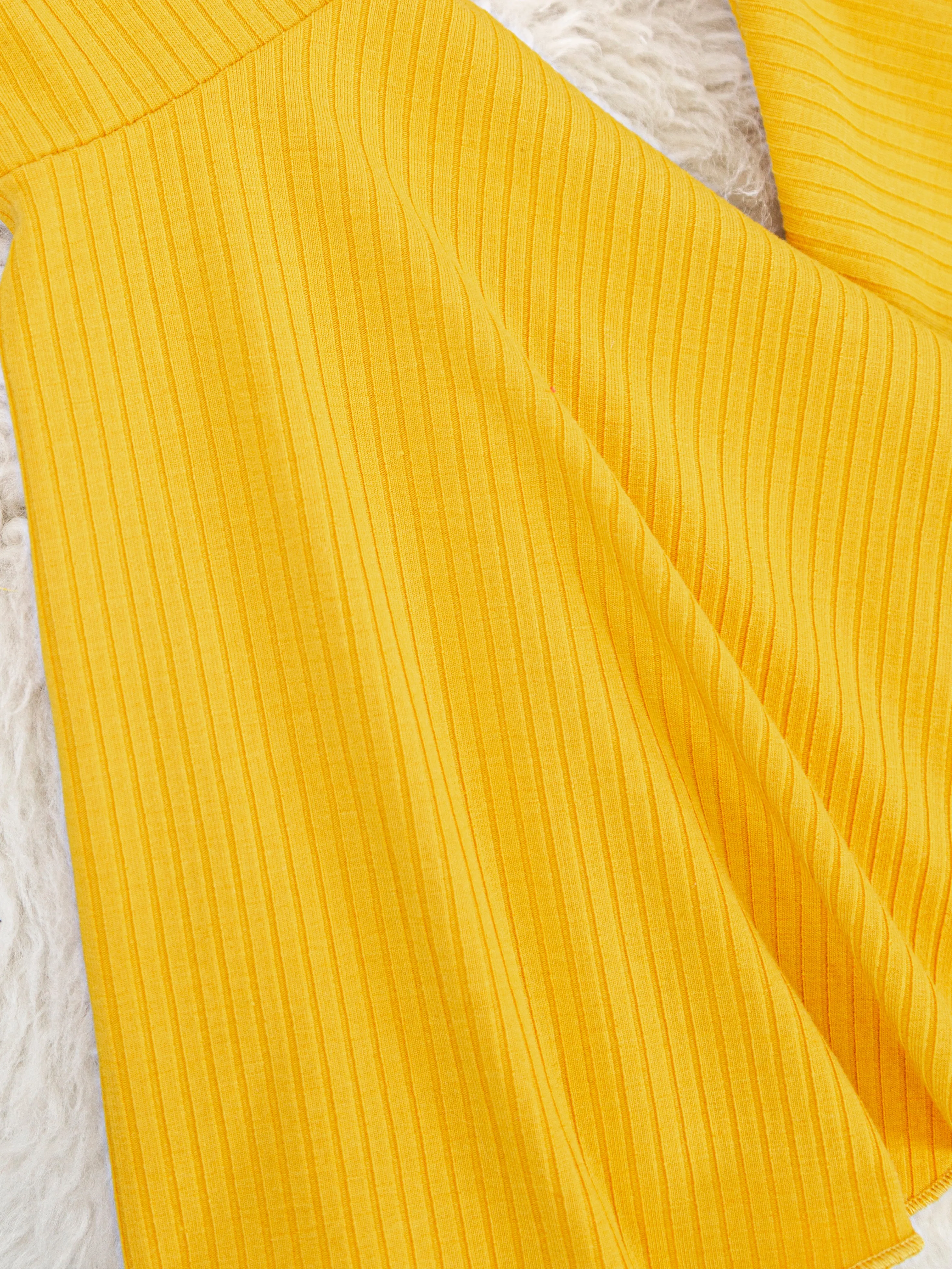 Ribbed Mustard Bell Bottoms
