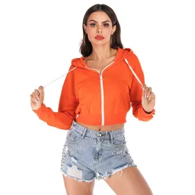 Solid Color Hoodie Zipper Sweatshirt