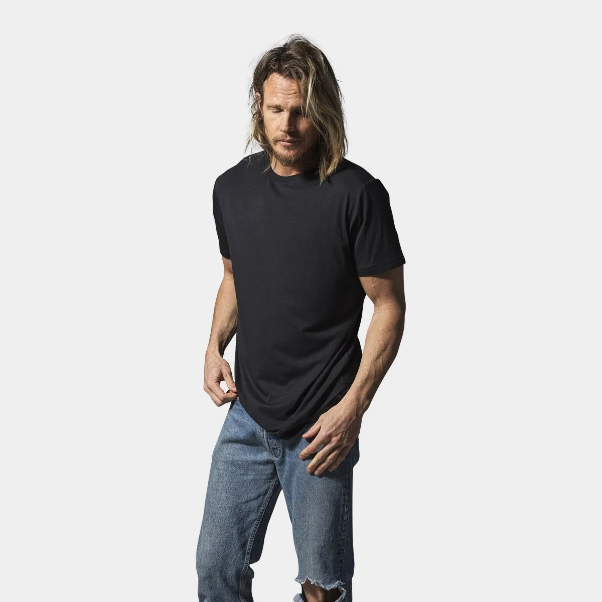 Sort bambus crew neck T-shirt