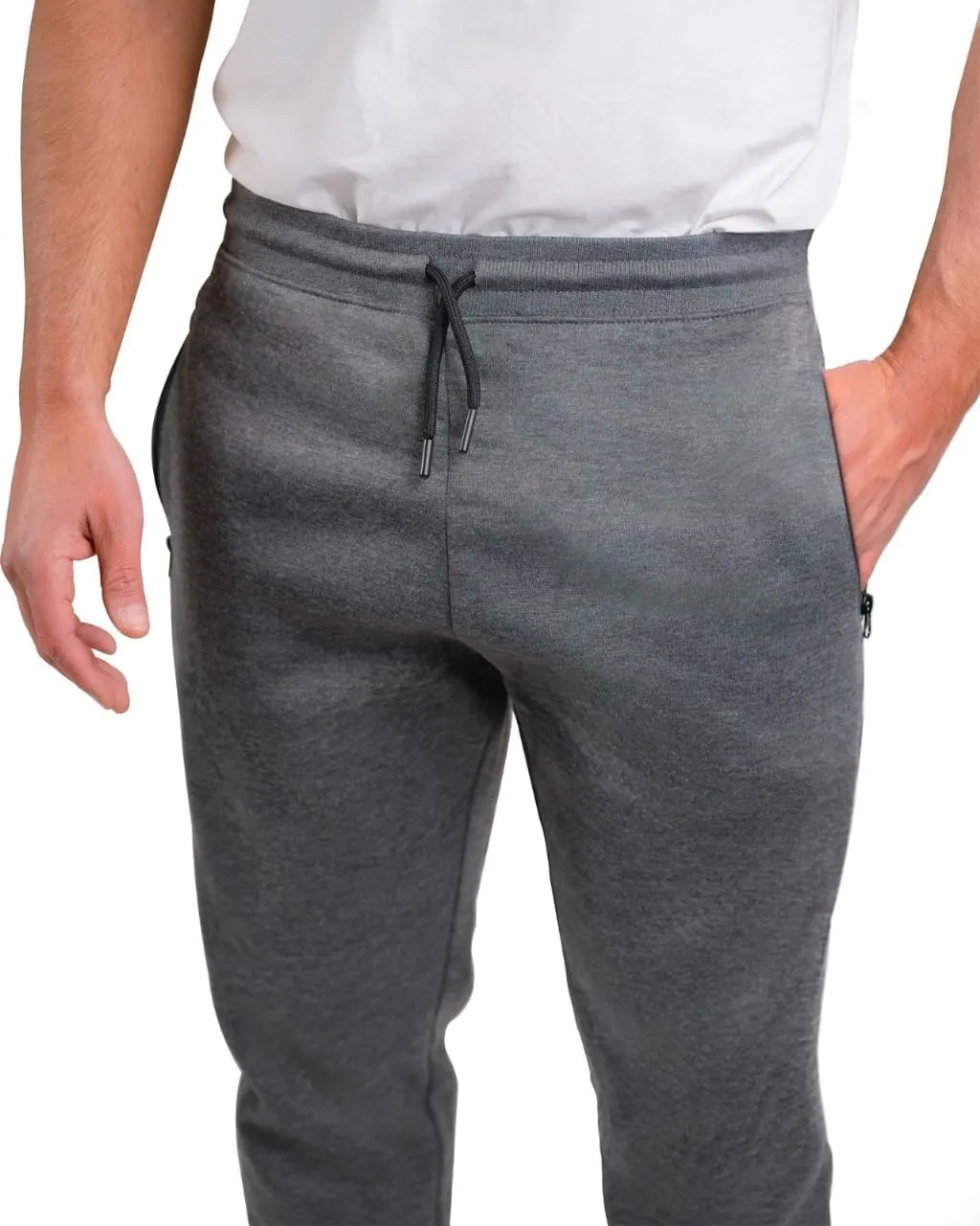 Sweatpants for Men 3 Pack Joggers - Men's Athletic Sweatpants with Pockets & Zipper