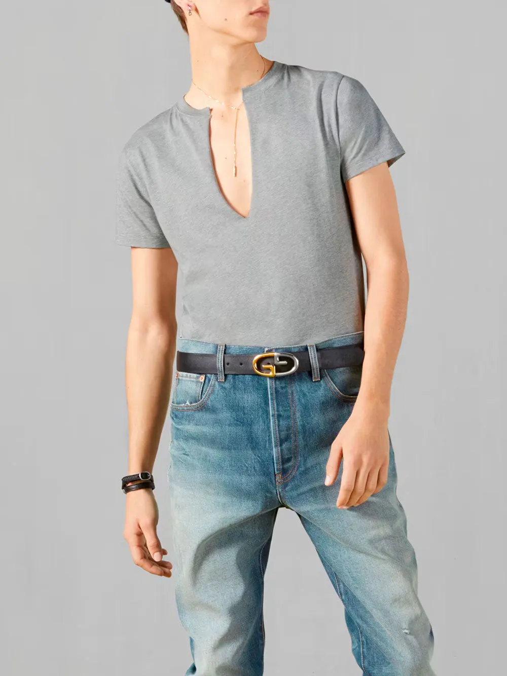 Tear neckline t-shirt