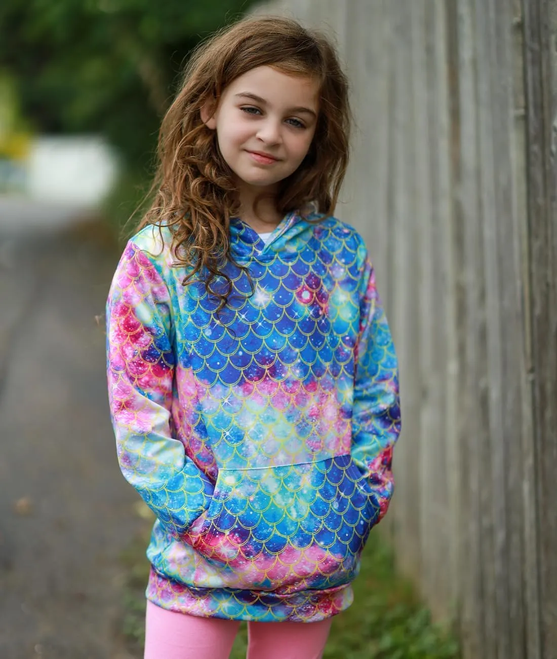 uideazone Girls Pullover Hoodies 3D Graphic Printed Hooded Sweatshirt with Pocket 4-14 Years