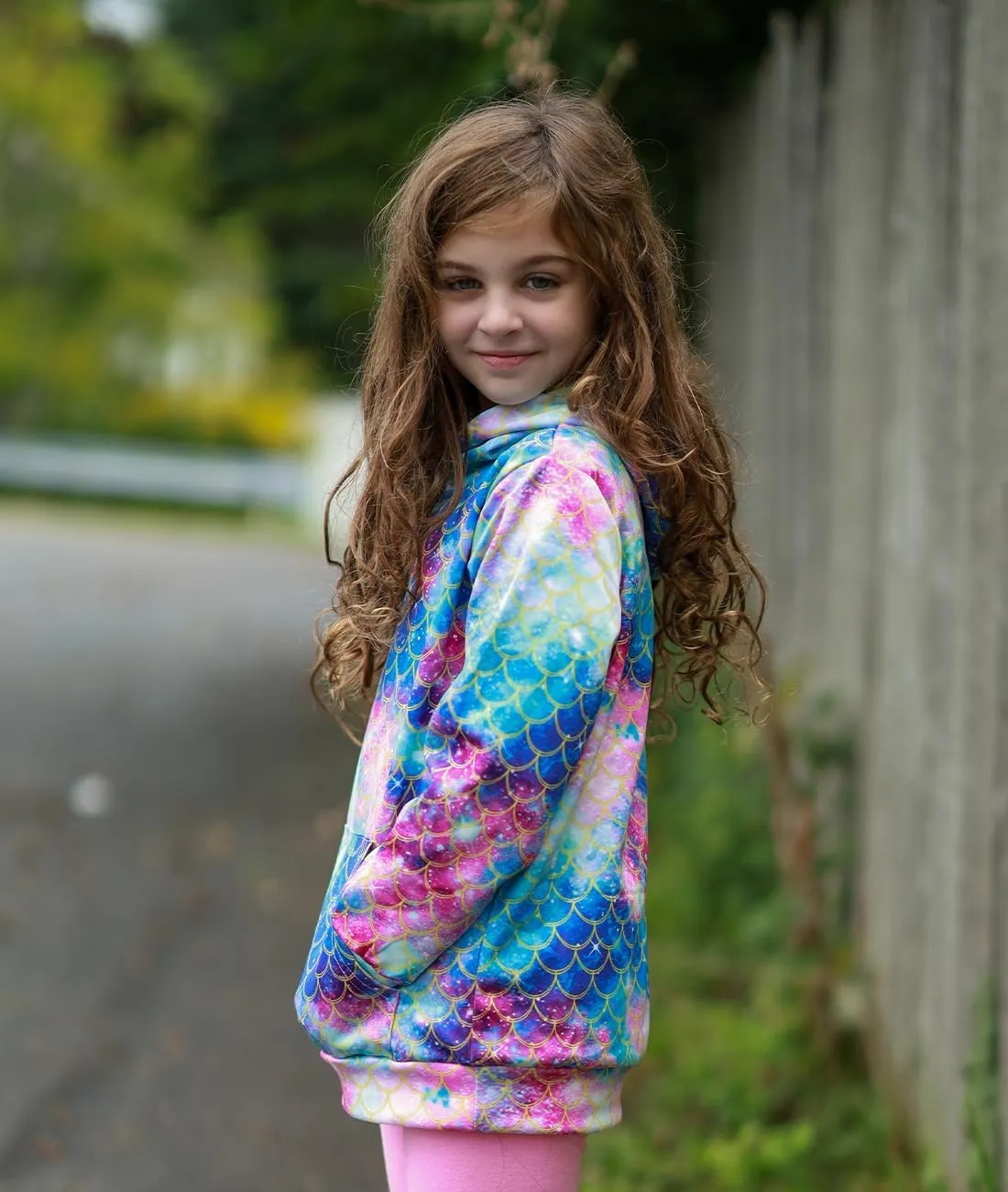 uideazone Girls Pullover Hoodies 3D Graphic Printed Hooded Sweatshirt with Pocket 4-14 Years
