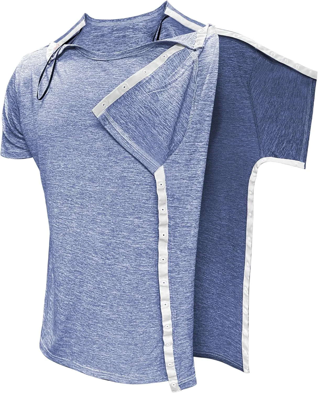 Unisex Post Shoulder Surgery Shirts for Men Rotator Cuff Chest Recovery Shirt Women Full Snap Access Dialysis Chemo Clothing