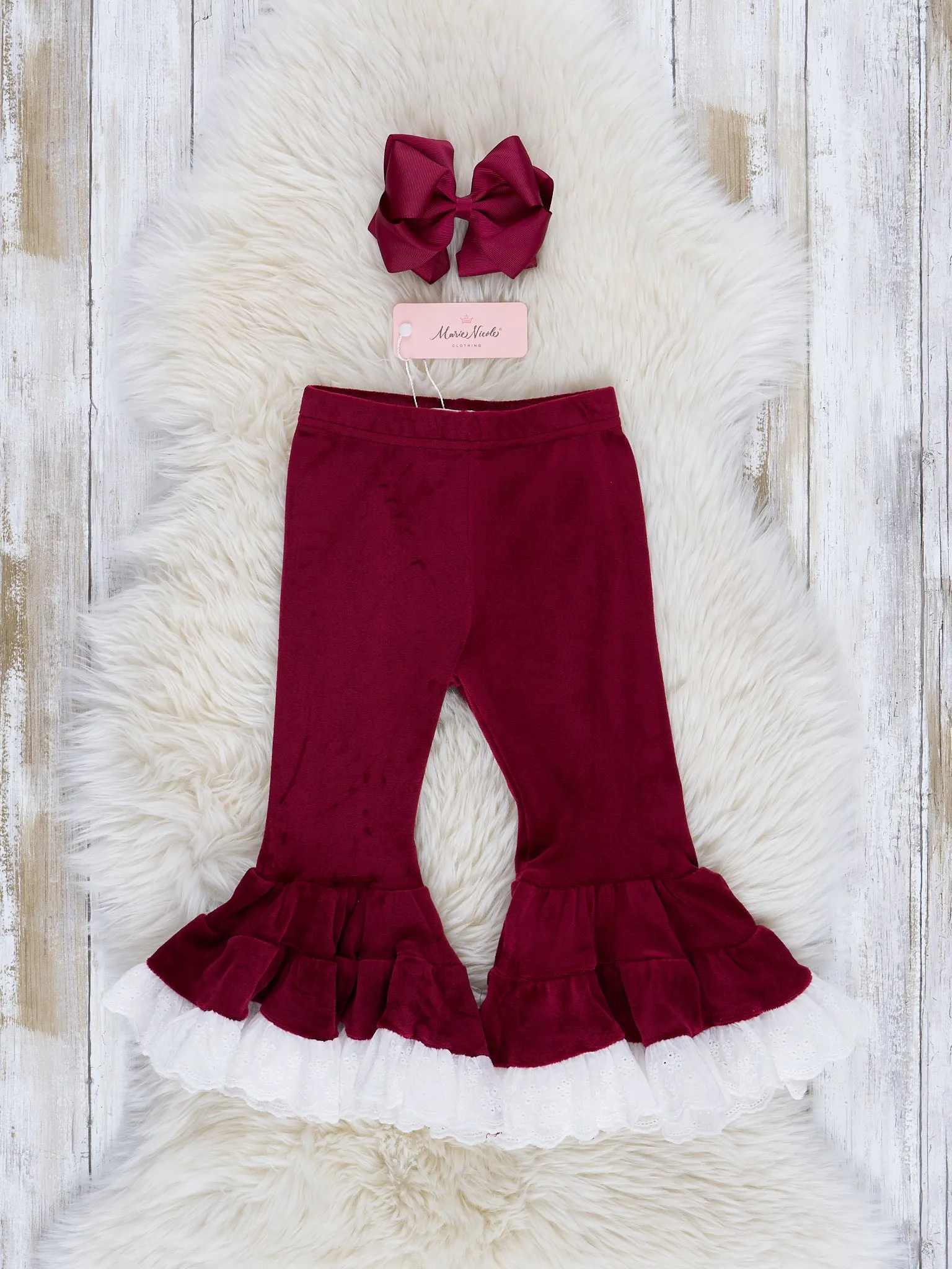 Velvet Lace Hem Bell Bottoms