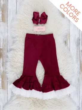 Velvet Lace Hem Bell Bottoms