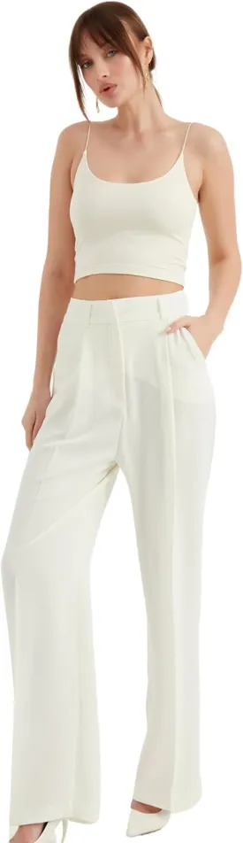 Women's Satin Pant | Casual Wide Leg High Waist Palazzo Trousers | Summer Pleated Women Pant Clothing