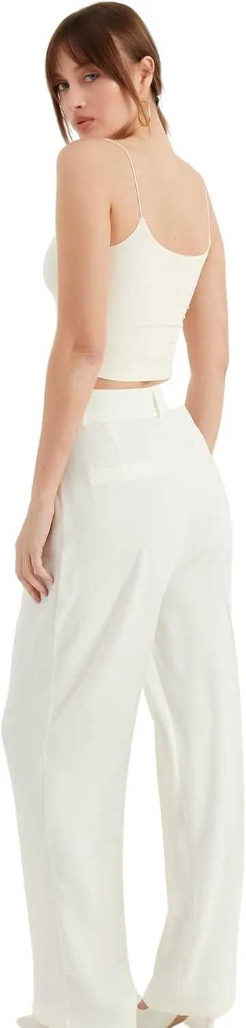 Women's Satin Pant | Casual Wide Leg High Waist Palazzo Trousers | Summer Pleated Women Pant Clothing