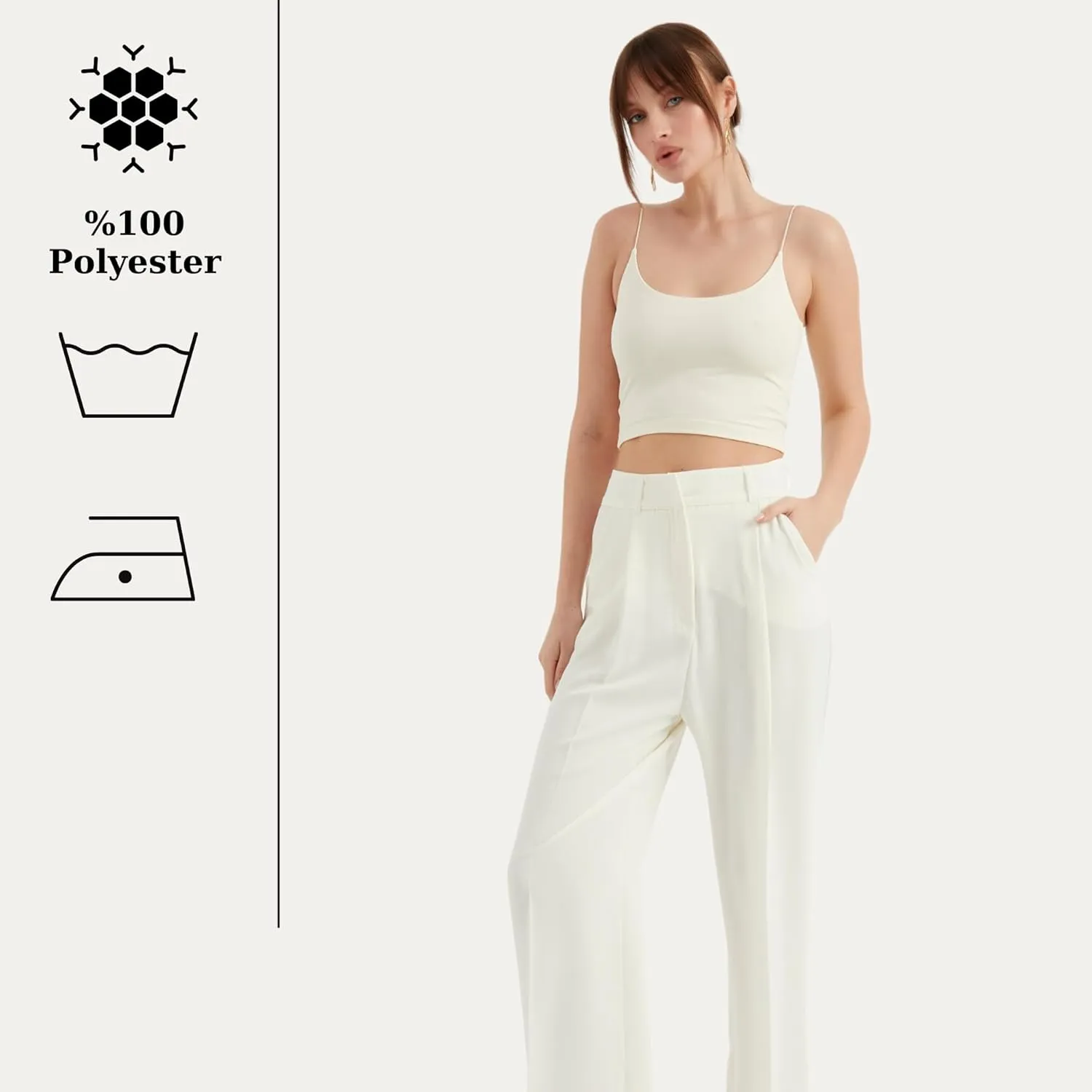 Women's Satin Pant | Casual Wide Leg High Waist Palazzo Trousers | Summer Pleated Women Pant Clothing